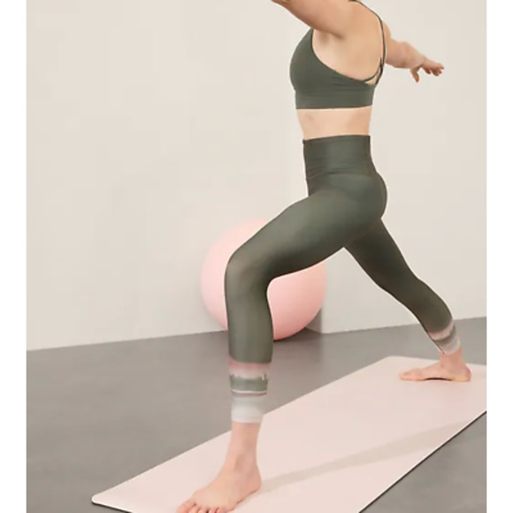 ATHLETA NWT $89 Ultra High Rise Elation 7/8 Tight Green & Pink Leggings – Large - Picture 11 of 11